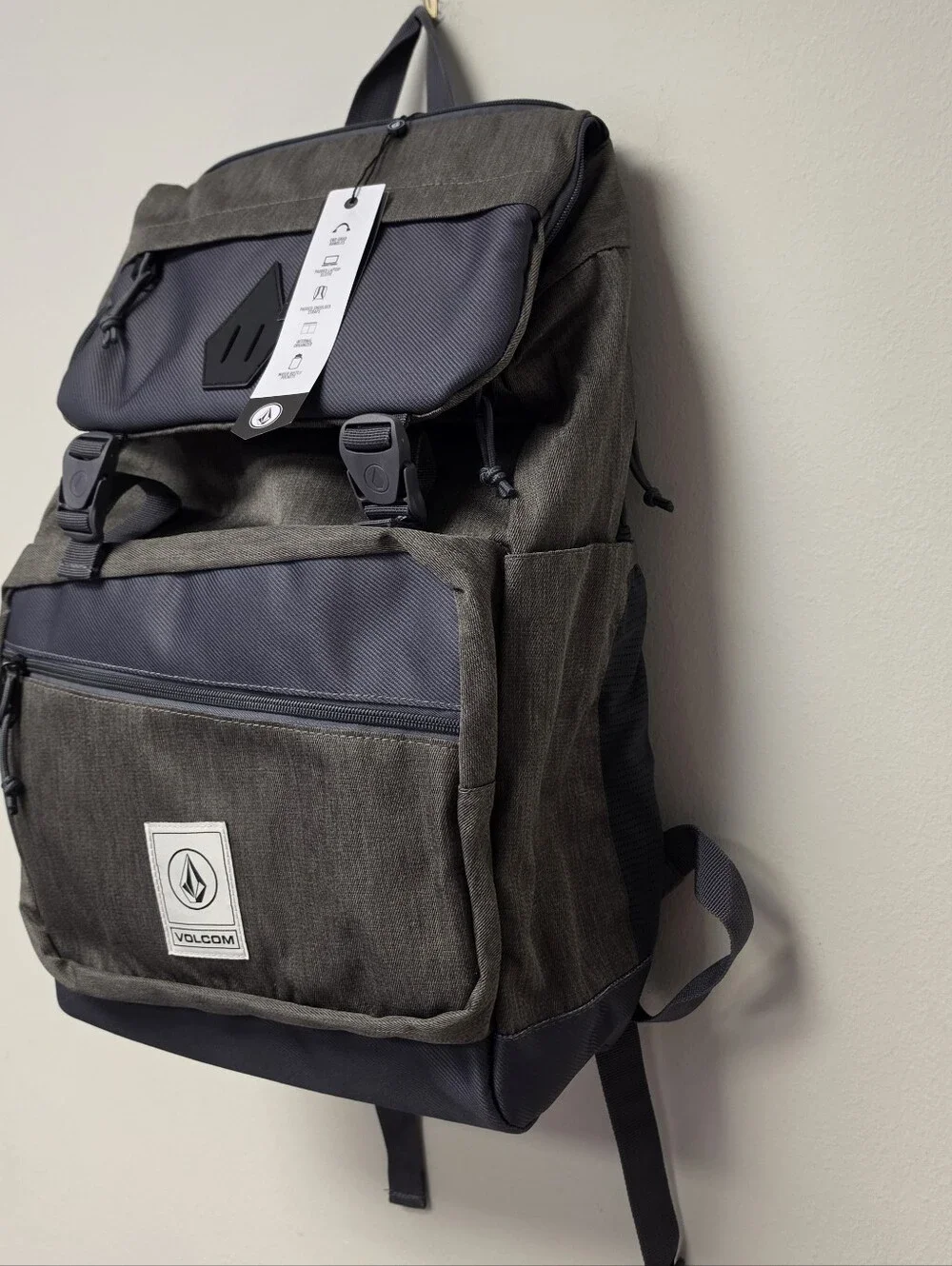 Volcom Woodward Laptop Backpack Mushroom Gray